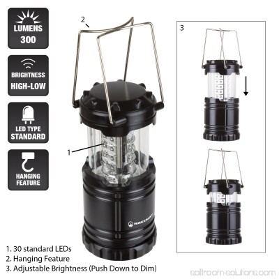 LED Lantern, Collapsible and Portable LED Outdoor Camping Lantern Flashlight for Hiking, Camping and Emergency By Wakeman Outdoors 564755517
